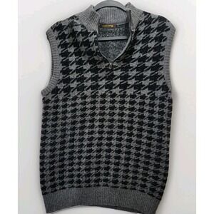 Louis Castel Men's Houndstooth Sweater Vest Wool Rayon Blend Size 105 (L-XL)
